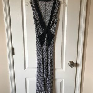 Black & White form fitting high low dress